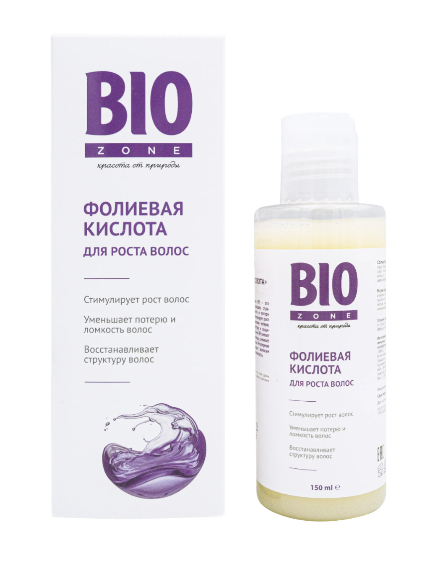 фото упаковки BioZone Фолиевая кислота для роста волос