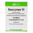 Биосулин Н, 100 МЕ/мл, суспензия для подкожного введения, 3 мл, 5 шт.